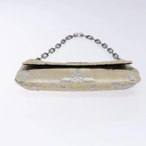 GUCCI Chain Shoulder Bag Velor White 007 2033 1705 Auth 138324 - Picture 6 of 16